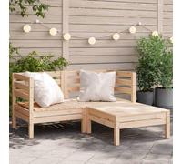 DYRJDJWIDHW Canapé de Jardin 2 Places en Bois pin Massif avec Repose-Pieds, Salon d'extérieur Confortable pour terrasse et Patio, Design modulaire et Durable, capacité 110 kg