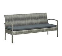 DYRJDJWIDHW Canapé de Jardin 3 Places Gris avec Coussin Confortable, Salon d'Extérieur en Résine Tressée Résistante à l'eau pour Patio, Terrasse et Balcon, Facile Nettoyer et à Déplacer