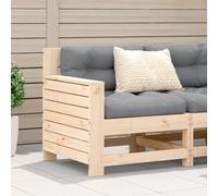 DYRJDJWIDHW Canapé de Jardin en Bois Massif de Pin avec Coussin Confortable, Salon d'Extérieur Modulaire pour Terrasse et Patio, Accoudoir Design à Lattes, Durable et Stable