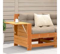 DYRJDJWIDHW Canapé de Jardin en Bois Massif Pin avec Table d'Appoint Pliable, Salon d'Extérieur Modulaire Confortable pour Terrasse et Jardin, Accoudoirs et Design à Lattes, 69x62x70.5 cm