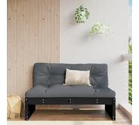 DYRJDJWIDHW Canapé de Jardin Noir 120x80 cm en Bois de Pin Massif - Salon d'Extérieur Modulaire avec Dossier Confortable pour Terrasse, Patio Cadre Robuste et Stable, Design à Lattes Rustique