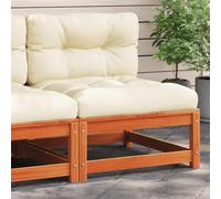 DYRJDJWIDHW Canapé Jardin en pin Massif Cire Marron sans accoudoirs avec Coussins Confortables pour terrasse et Patio, Design modulaire et résistant à l'eau, capacité 110 kg
