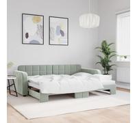 DYRJDJWIDHW Canapé Lit Gigogne 2 en 1 Gris Clair Velours 80x200 cm, Convertible Salon Chambre d'amis, Structure Bois et Métal Solide, sans Matelas