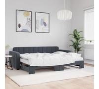 DYRJDJWIDHW Canapé Lit Gigogne 2 en 1 Velours Gris 80x200 cm, Matelas Mousse Inclus, Convertible Salon et Chambre, Confort et Gain de Place, Assemblage Requis