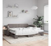 DYRJDJWIDHW Canapé Lit Gigogne 90x200 cm Taupe sans Matelas, de Repos 2 en 1 Convertible Canapé et Lit Double, Structure Bois Métal Durable pour Salon et Chambre d'amis