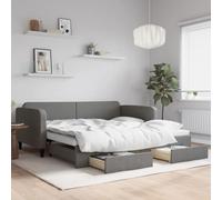 DYRJDJWIDHW Canapé Lit Gigogne avec Tiroirs de Rangement, de Jour 2 en 1 Convertible en Lit Double 100x200 cm, Gris Foncé, pour Salon et Chambre d'amis, sans Matelas