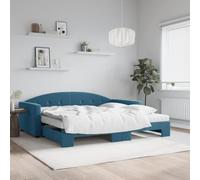 DYRJDJWIDHW Canapé Lit Gigogne Bleu Velours 100x200 cm, de Jour 2 en 1 avec 2 Matelas en Mousse, Convertible Canapé Lit Double pour Salon et Chambre d'amis, Confortable et Gain de Place