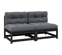 DYRJDJWIDHW Canapés centraux de Jardin 2 pcs en Bois de pin Massif avec Coussins Anthracite, Ensemble modulaire pour terrasse, Balcon ou Jardin, Design Confortable et Durable, Charge Max 110 kg