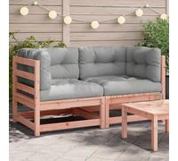 DYRJDJWIDHW Canapés d'angle de Jardin 2 pcs en Bois Massif Douglas avec Coussins Gris, Ensemble Salon extérieur Confortable pour terrasse et Patio, Design modulaire et Durable, capacité 110 kg