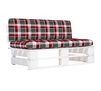 DYRJDJWIDHW Central Pallet Garden Sofa White Impregnated Pine Wood - Modular Outdoor Lounge Furniture with Cushions for Patio, Terrace, Backyard Durable & Weather-Resistant
