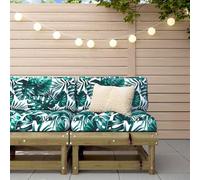 DYRJDJWIDHW Central Sofa with Cushions Pressure Treated Pine Wood for Garden Patio Outdoor Comfortable Modular Design Rustic Look Weather Resistant Durable Furniture