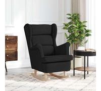DYRJDJWIDHW Chaise à Bascule Adulte Confortable en Tissu Polyester Noir, Fauteuil à Bascule pour Salon et Bureau, Rembourrage Moelleux, Mouvement Doux, Dimensions 74x90x102 cm, Charge Max 110 kg