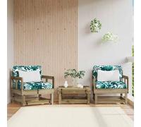 DYRJDJWIDHW Chaises de Jardin en Bois Pin Imprégné Lot de 2 avec Coussins Moelleux, Design à Lattes pour Terrasse et Patio, Cadre Robuste 110kg Capacité, Confortable et Modulaire