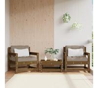 DYRJDJWIDHW Chaises de Jardin Lot de 2 en Bois Massif de Pin Marron Miel - Confortables avec Dossier et Accoudoirs Design Lattes Rustique pour Terrasse, Jardin ou Patio - Capacité 110 kg par Siège