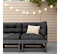 DYRJDJWIDHW Corner Sofa with Cushions Grey Solid Pine Wood Outdoor Modular Sectional Garden Patio Furniture Comfortable Durable Waterproof Fabric