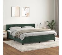 DYRJDJWIDHW Dark Green Velour Bed Frame with Slatted Base and Mattress Set 180x200cm, Adjustable Headboard, Pocket Spring System for Back and Stomach Sleepers