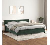 DYRJDJWIDHW Dark Green Velour Bed Frame with Slatted Base and Mattress Set 200x200cm, Adjustable Headboard, Pocket Spring System for Back and Stomach Sleepers