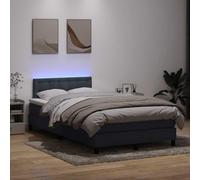 DYRJDJWIDHW Dark Grey Velour Bed Frame with Mattress 120x220cm, Adjustable Headboard, LED Lights, Pocket Spring System for Superior Comfort and Support