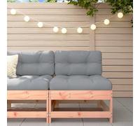 DYRJDJWIDHW Douglas Fir Wood Central Sofa with Cushions for Garden Patio Terrace Outdoor Modular Sectional Seating Durable Weather-Resistant Comfortable Design