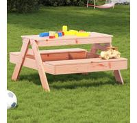 DYRJDJWIDHW Douglas Solid Wood Kids Picnic Table Outdoor - Durable Childrens Garden Furniture for Play, Eating Activities Perfect for Parks, Schools & Backyards (88x97x52cm, Ages 2-8)