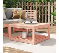 DYRJDJWIDHW Douglas Solid Wood Outdoor Garden Table 82.5x82.5x45 cm - Durable Patio Dining Table with Storage Shelf for Terrace, Backyard Weather-Resistant & Low Maintenance