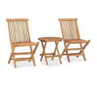 DYRJDJWIDHW Ensemble à Manger d'extérieur Pliable 3 pcs Bois Solide de Teck Salon de canapé de mobilier de pour Les s et Les terrasses