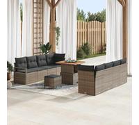 DYRJDJWIDHW Ensemble Canapé Jardin Gris Modulable 80x80x71 cm avec Coussin, Salon Exterieur Poly Rotin et Acier pour Terrasse, Balcon, Jardin, Design Moderne Durable