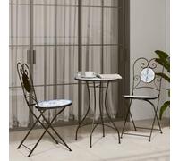 DYRJDJWIDHW Ensemble de Bistro mosaïque Bleu et Blanc Fer et céramiquemobilier de canapé de Salon de pour Les s et Les terrasses