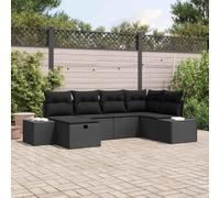 DYRJDJWIDHW Ensemble de Canapés de Jardin 6 Pièces Modulable en Polyrotin Résistant aux UV avec Coussins Amovibles, Salon d'Extérieur Confortable pour Terrasse, Balcon et Jardin