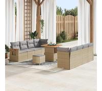 DYRJDJWIDHW Ensemble de Salon de Jardin Modulaire 12 Pièces en Polyrotin Gris Clair, Canapé d'Extérieur avec Table et Coussins, Mobilier de Terrasse Jardin Durable pour Détente et Fêtes