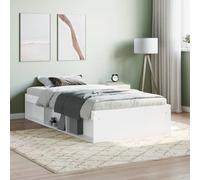 DYRJDJWIDHW Ensemble lit Complet Adulte Cadre de lit Blanc 100x200 cmIdéal pour Les Chambres à Coucher, Les salles de séjour, là où C'est nécessaire