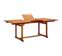 DYRJDJWIDHW Extendable Acacia Wood Dining Table for Garden Patio Terrace 150-200x100x75cm Outdoor Furniture Rustic Charm Weatherproof Oil Finish Easy Assembly