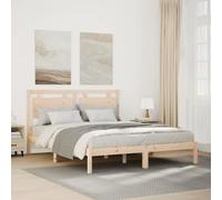 DYRJDJWIDHW Extra Long Bed Frame 160x220 cm Solid Pine Wood Platform Bed with Slatted Base, Sturdy Headboard and Underbed Storage Space, No Mattress Included