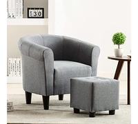 DYRJDJWIDHW Fauteuil Chesterfield Gris Tissu de Luxe pour Bureau et Salon, Siège Accueil Confortable avec Accoudoirs Courbés, Design Classique et Élégant pour Salle d'Attente ou Résidence