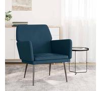 DYRJDJWIDHW Fauteuil de Relaxation Velours Bleu Confortable pour Salon et Bureau, Siège Profond avec Accoudoirs Rembourrés, Cadre Métal Stable 62x79x79 cm, Capacité 110 kg