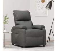 DYRJDJWIDHW Fauteuil inclinable Manuel avec Repose-Pieds, Siège rembourré en Tissu Gris foncé Confortable pour Salon et Chambre, Cadre métal Stable 110 kg, 3 Positions Relax