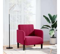 DYRJDJWIDHW Fauteuil Velours Bordeaux avec Accoudoirs, Canapé d'angle Confortable pour Salon et Bureau, Assise Large 54 cm en Mousse Ressorts, Design Moderne et Stable, Charge Max 110 kg