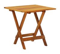 DYRJDJWIDHW Folding Acacia Wood Bistro Table 46x46x47 cm - Solid Hardwood Compact Side Table for Garden, Patio, Bedroom Space Saving Foldable Design, Durable & Easy to Clean