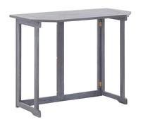 DYRJDJWIDHW Folding Balcony Table 90x50x74 cm Solid Acacia Wood Outdoor Foldable Rustic Patio Furniture for Garden Terrace Space Saving Gray Washed Finish