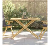 DYRJDJWIDHW Folding Bamboo Garden Table 110x55x75 cm - Outdoor Patio Furniture with Slatted Design, Space-Saving Foldable Table for Terrace, Balcony, Backyard Durable & Water-Resistant