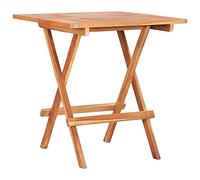 DYRJDJWIDHW Folding Bistro Table 60x60x65 cm Solid Teak Wood Outdoor Indoor Use for Garden Patio Terrace Foldable Compact Space Saving Durable Weather Resistant Easy to Clean