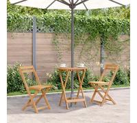 DYRJDJWIDHW Folding Garden Table 60x75 cm Solid Acacia Wood, Outdoor Patio Dining with Umbrella Hole, Rustic Foldable Bistro Table for Terrace, Balcony, Backyard
