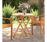 DYRJDJWIDHW Folding Garden Table 70x75 cm Solid Acacia Wood Outdoor Patio Furniture Round Durable Rustic Design Foldable Space Saving Waterproof for Terrace Balcony