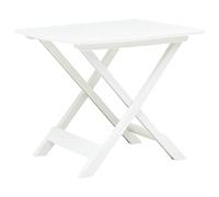 DYRJDJWIDHW Folding Garden Table White 79x72x70 cm Plastic Outdoor Patio Furniture for Terrace Balcony, Durable Weatherproof Slatted Design, No Assembly Required, Space Saving