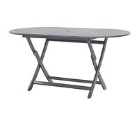 DYRJDJWIDHW Folding Outdoor Dining Table 160x85x75 cm Solid Acacia Wood - Rustic Garden Patio Table with Umbrella Hole, Weather-Resistant & Space-Saving Design for Terrace Backyard