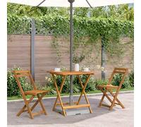 DYRJDJWIDHW Folding Outdoor Dining Table 70x70x75cm Solid Acacia Wood, Portable Patio Garden for Family Meals, Rustic Foldable Picnic Table, Easy to Clean & Assemble