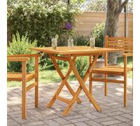 DYRJDJWIDHW Folding Teak Wood Outdoor Table 85x85x76cm, Solid Garden Dining for Patio Terrace Camping, Waterproof Easy Clean Foldable Picnic Table with Umbrella Hole, Durable Weather-Resistant
