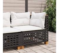 DYRJDJWIDHW Garden Corner Sofa Set with Cushions, Black Wicker Patio Furniture, Outdoor Modular Sectional Lounge for Balcony Terrace, Waterproof PE Rattan, Thick Seat Pad, Easy Assembly
