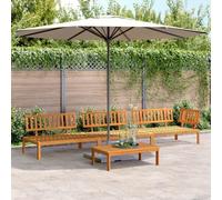 DYRJDJWIDHW Garden Furniture Set 4 Pieces Solid Acacia Wood Pallet Sofa and Table, Outdoor Patio Lounge Seating Group with Modular Design for Backyard Terrace, Durable Weather-Resistant