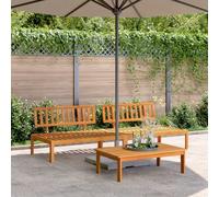 DYRJDJWIDHW Garden Pallet Sofa Set 2 Pieces, Solid Acacia Wood Outdoor Central Modular Sectional Furniture for Patio Backyard Balcony, Durable Water-Resistant Comfortable Seating with Backrest